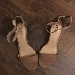 Nude block heels